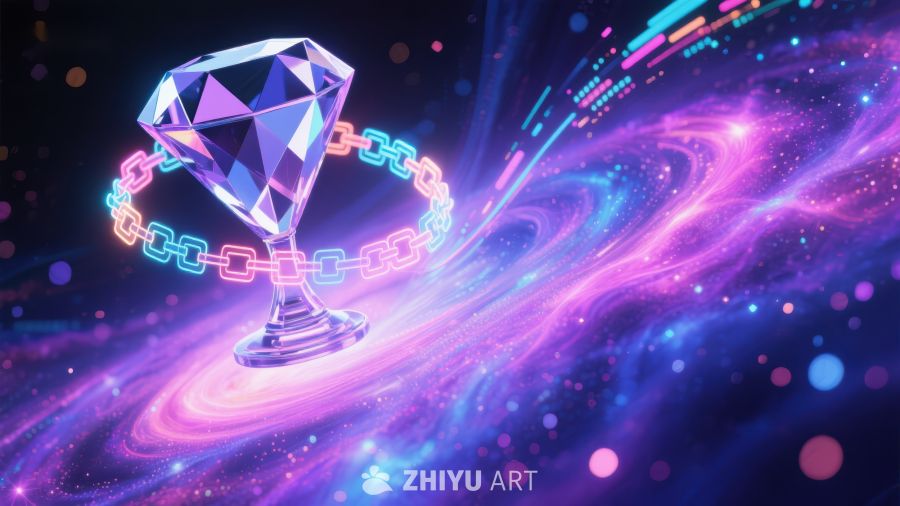 霓虹钻石与链环的宇宙奇观 450