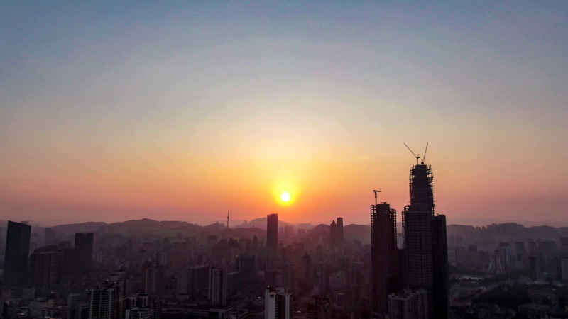 贵州贵阳城市建设航拍摄影图