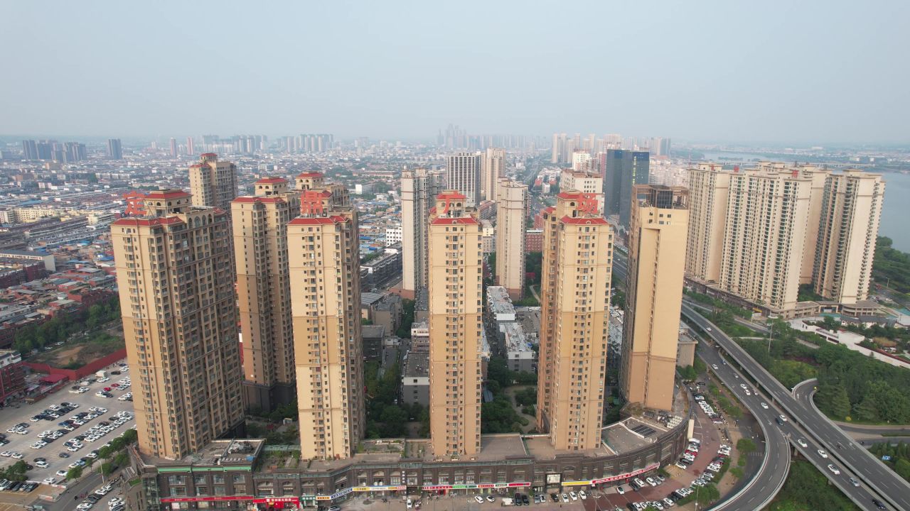 河南洛阳城市风光航拍 