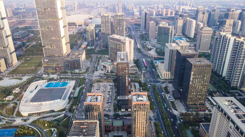 河南郑州城市风光航拍摄影图