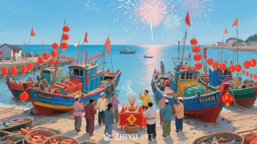 渔港庆节，烟花绽放 1251