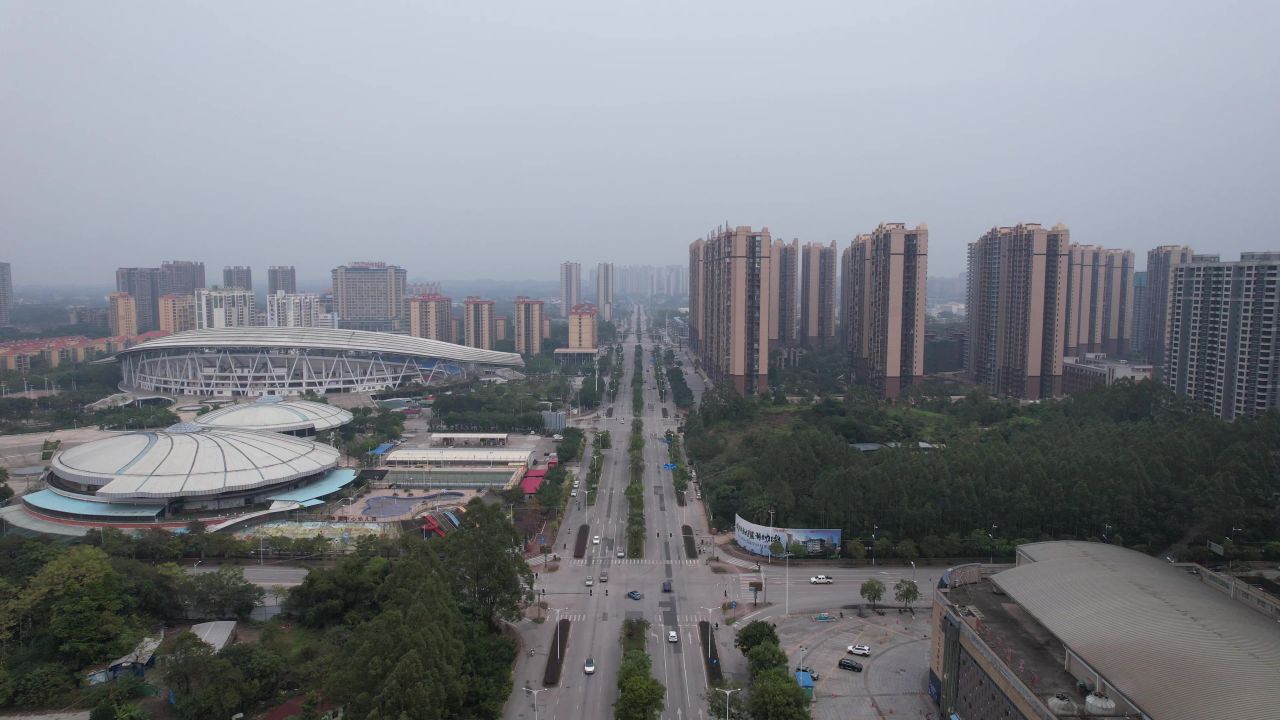 广西钦州城市大道交通航拍