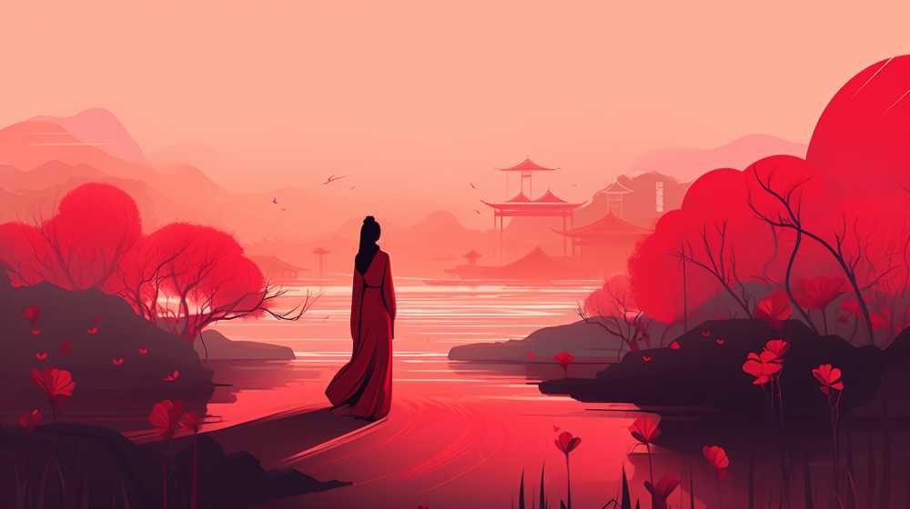 深红色唯美背景艺术