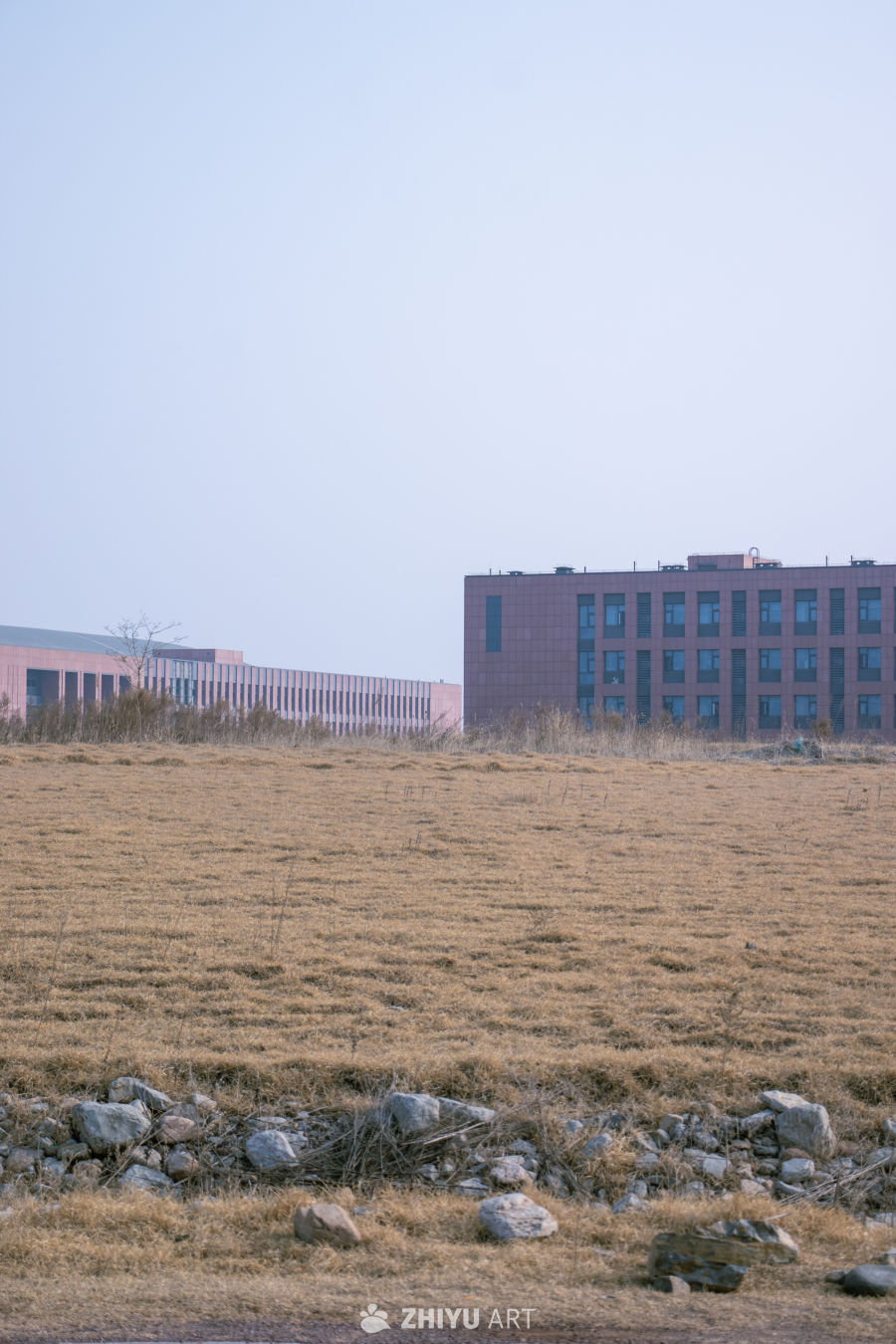 城市边缘的静谧冬景