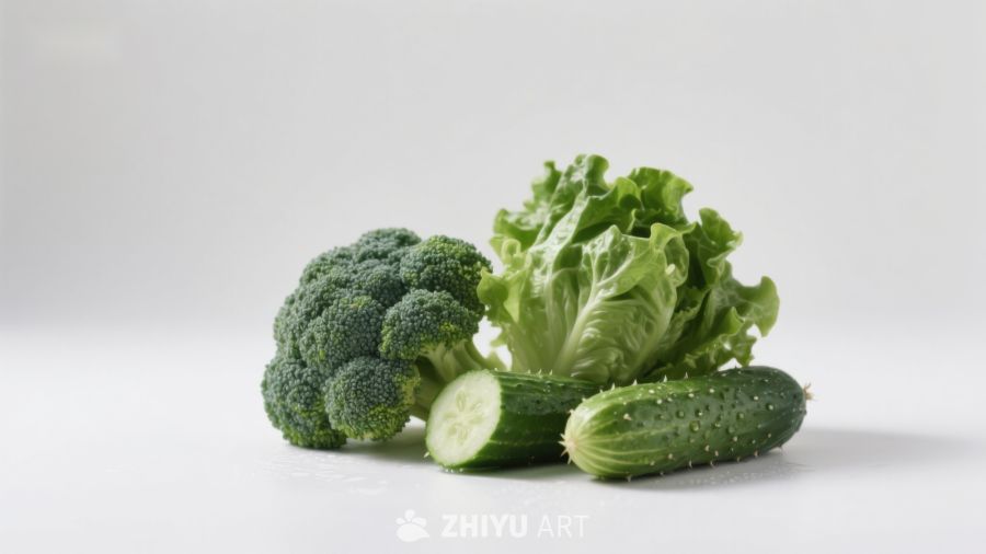 新鲜绿色蔬菜组合