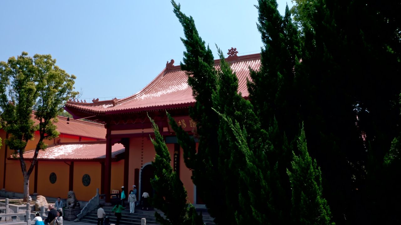 湖南长沙洗心禅寺古典建筑寺庙实拍视频