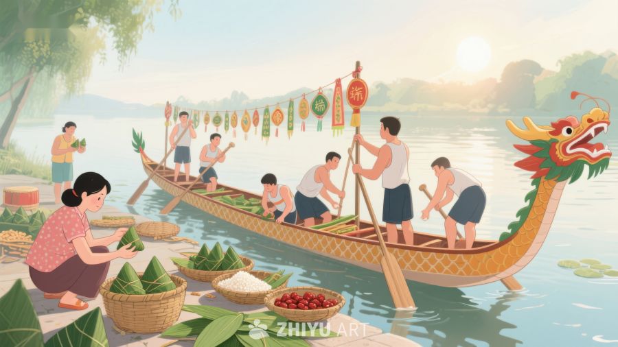 龙舟竞渡与粽子制作 312