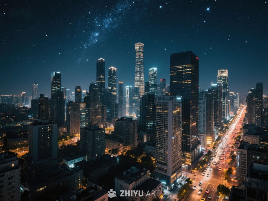 夜幕下的城市天际线 474