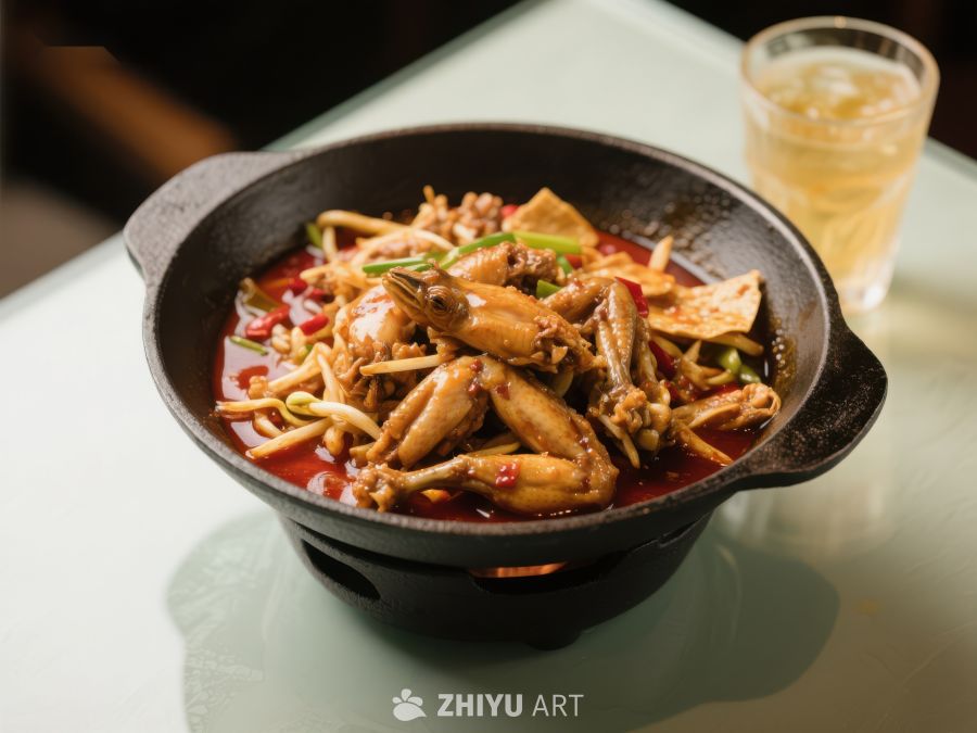 铁锅麻辣鸡爪，香辣诱人 975
