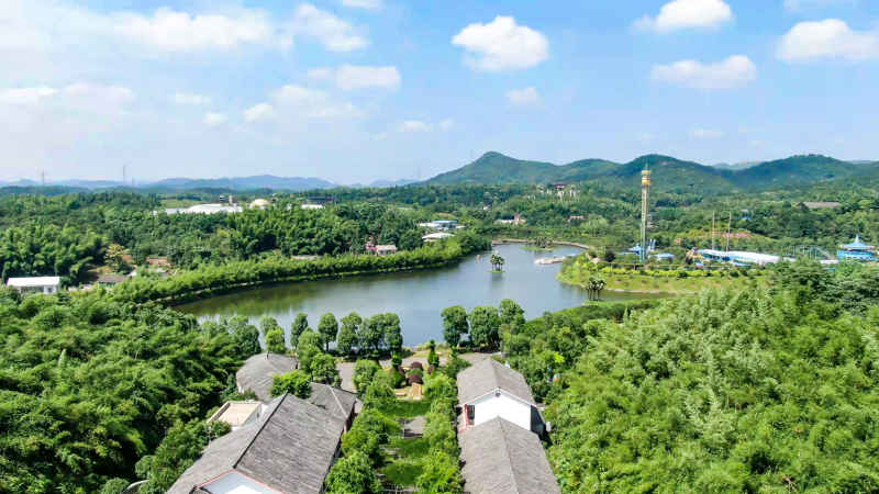 湖南湘潭城市风光航拍摄影图