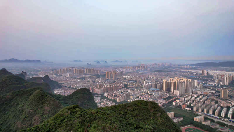 广西柳州城市风光航拍摄影图 