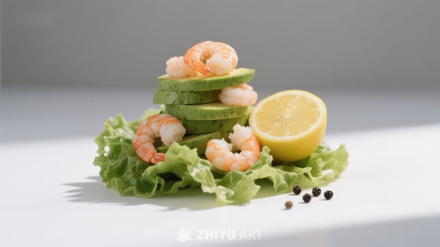 虾仁牛油果柠檬沙拉