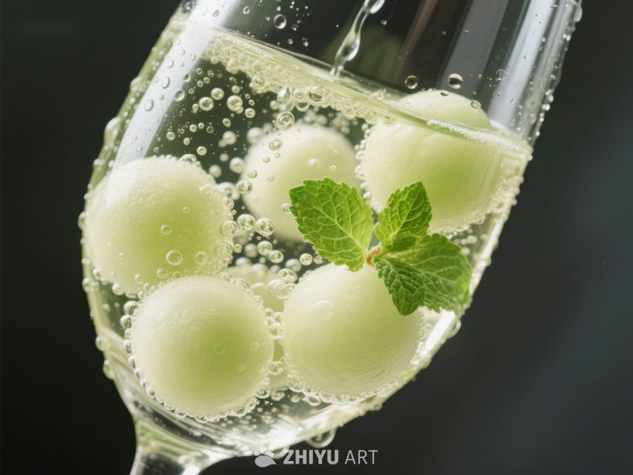 气泡酒中的葡萄与薄荷 373