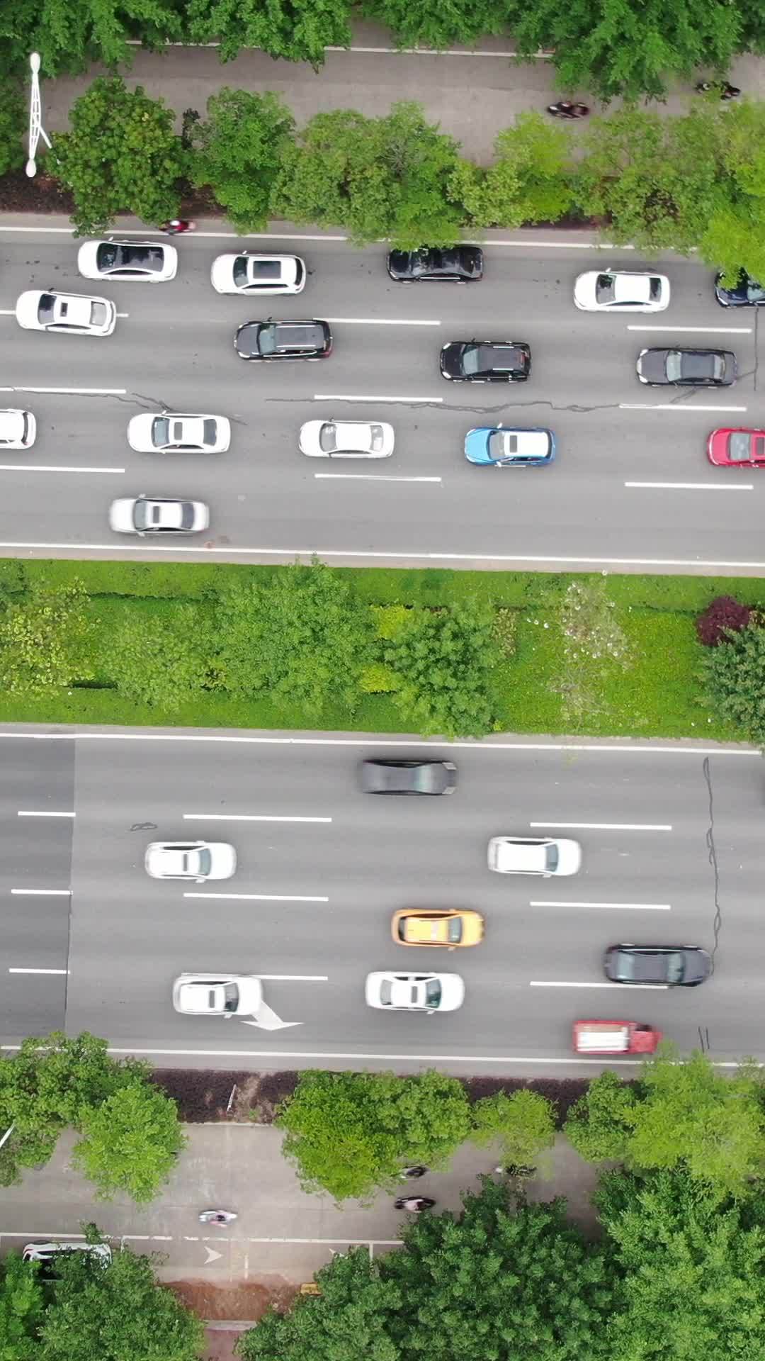 城市道路空中俯瞰