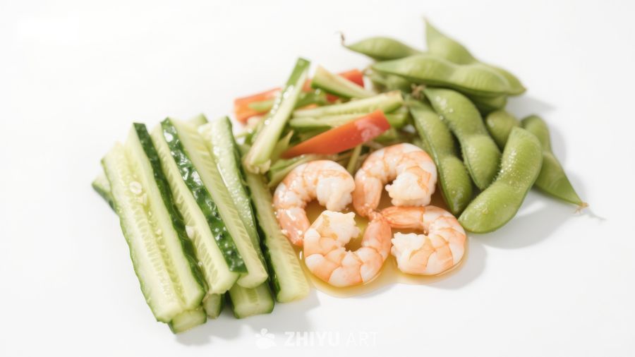 虾仁黄瓜毛豆配菜