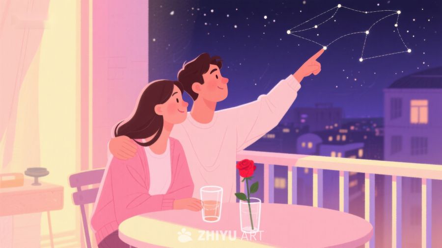 情侣夜观星空，温馨时刻 275