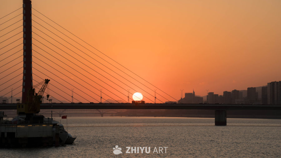 杭州西兴大桥日落