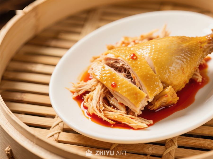 蒸鸡配红油，美味中式佳肴 1766