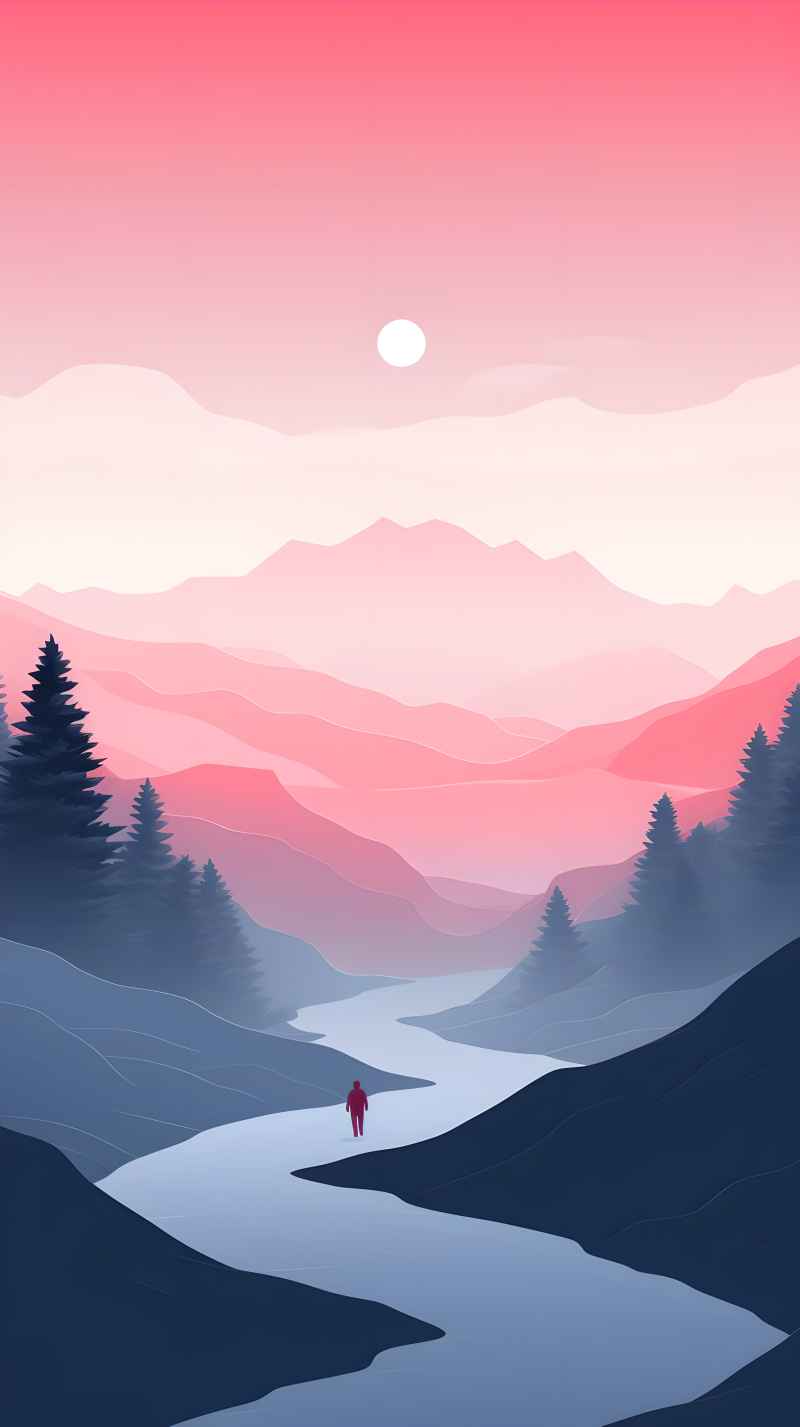 冬季唯美雪景创业插画 67