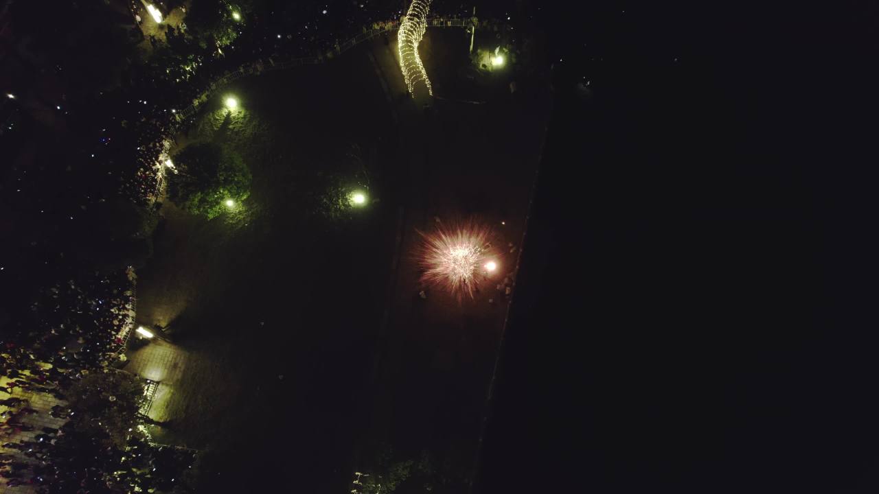 非遗打铁花航拍视频 2