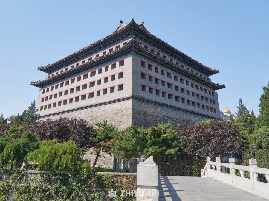 北京城东南角楼古建筑与园林环境全景