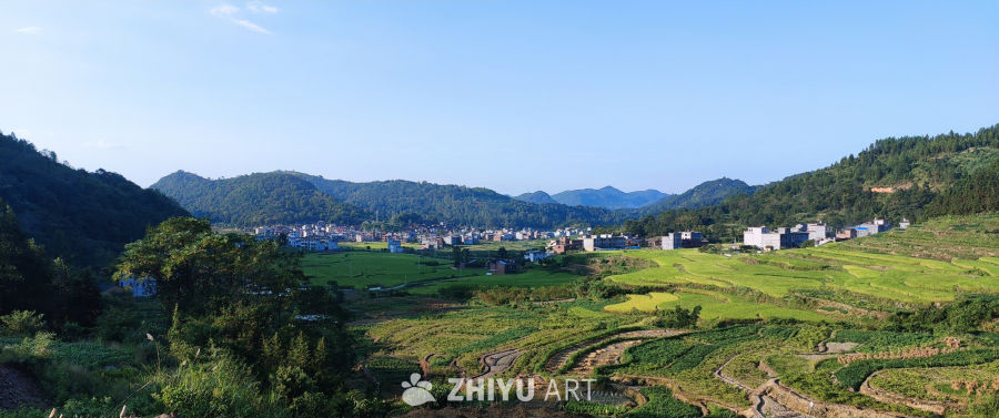 全景摄影乡村梯田自然风光