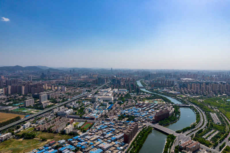 山东济南城市风光航拍