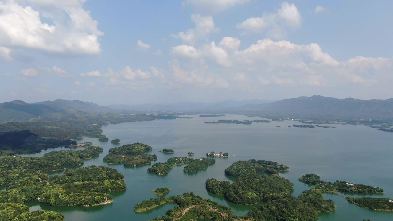 祖国 大好河山 湖北 赤壁 陆水湖 航拍