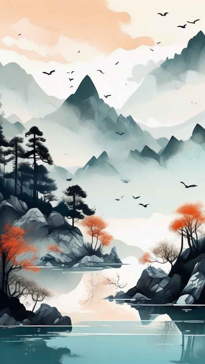 山水画国风背景 5