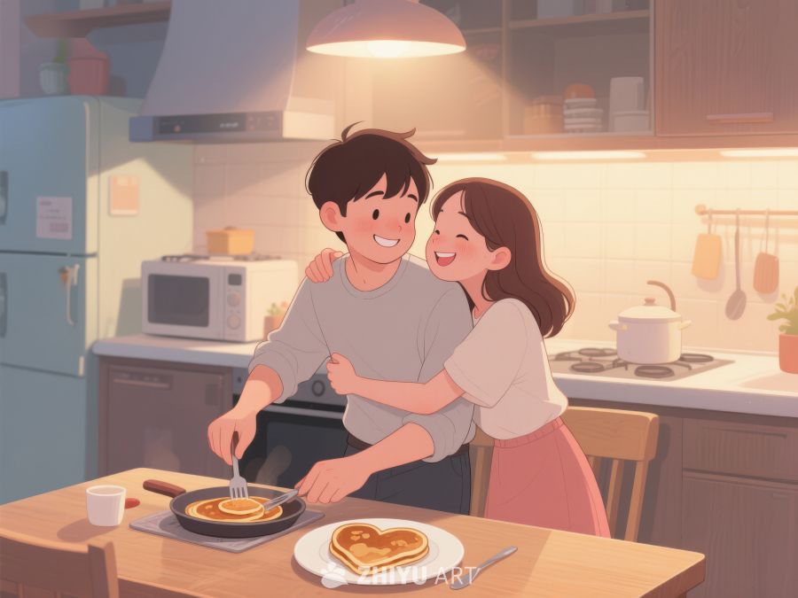 温馨厨房里的甜蜜早餐时光 730
