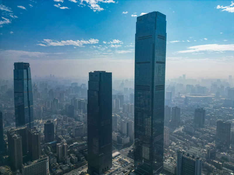 湖南长沙城市风光航拍摄影图
