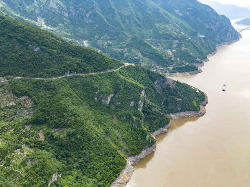 湖北长江三峡风光航拍图 