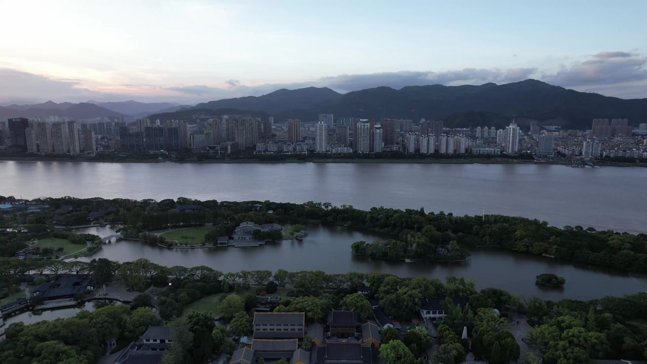 浙江温州城市风光航拍