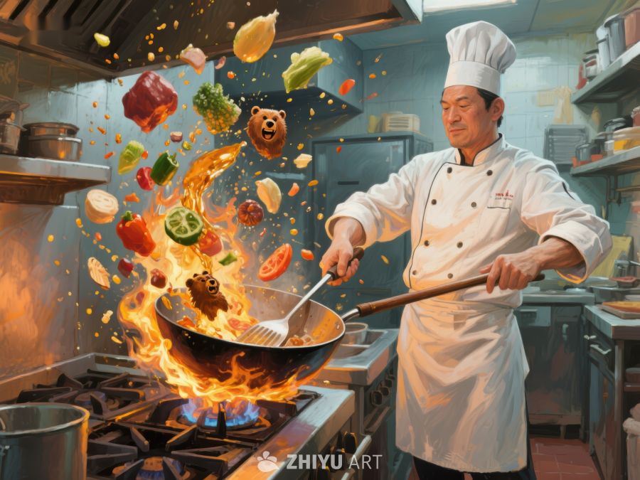 厨师激情炒菜，食材飞舞 101