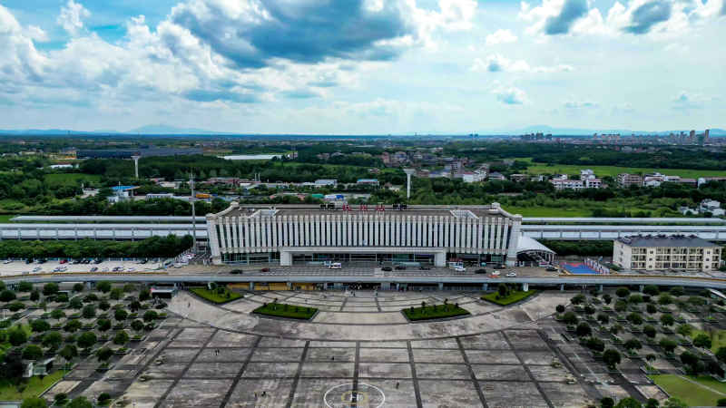 江西抚州城市风光航拍图 