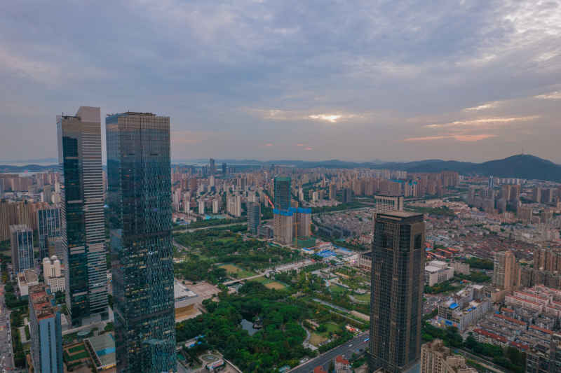 航拍 江苏 无锡 城市 风光 无锡建设