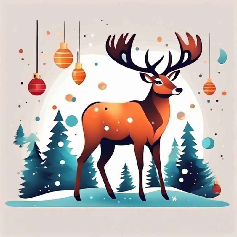圣诞节麋鹿插画元素 5
