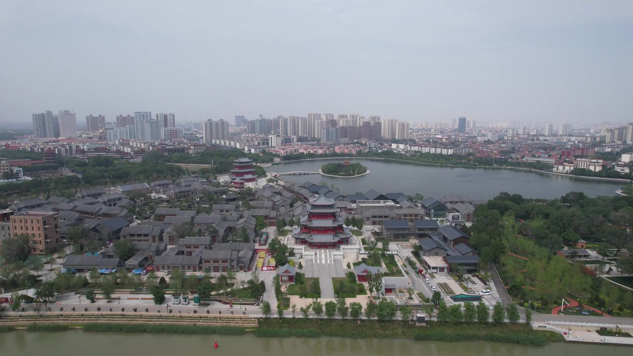 河北沧州南川楼景区航拍