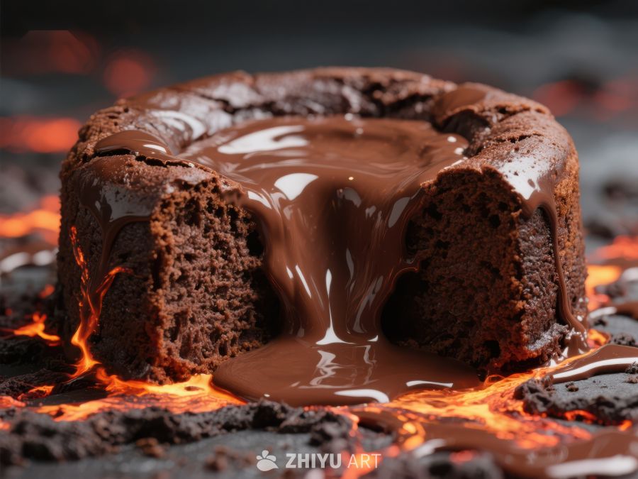 熔岩巧克力蛋糕，热流四溢