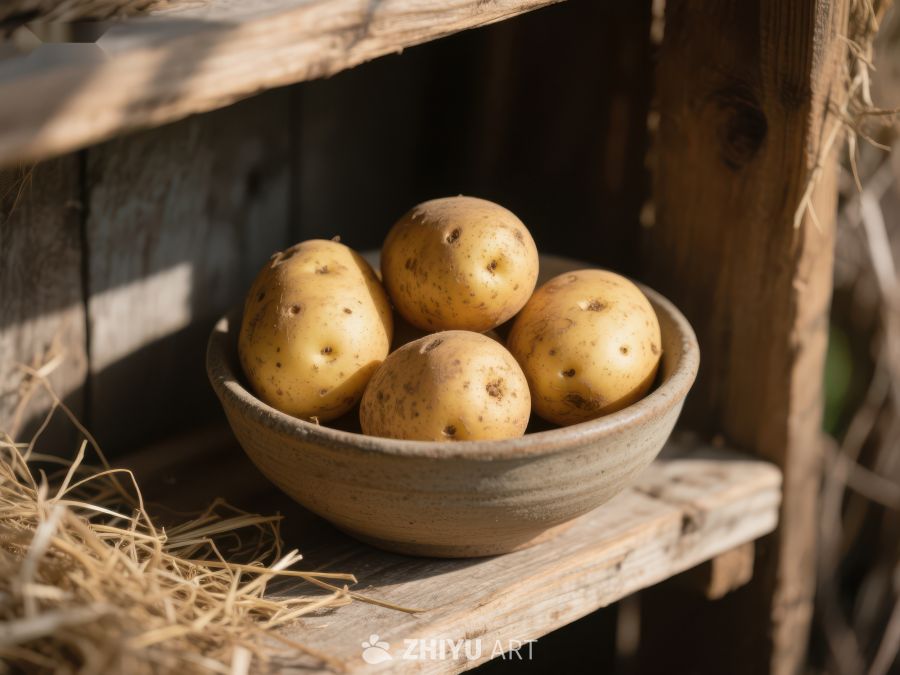 木碗中的新鲜土豆 226
