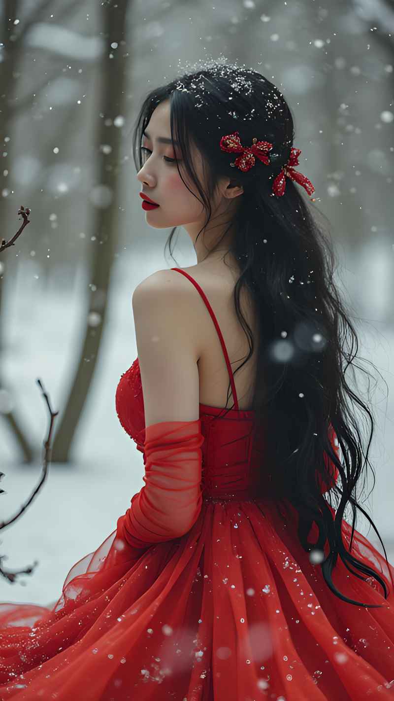 红色女郎户外拍摄 8