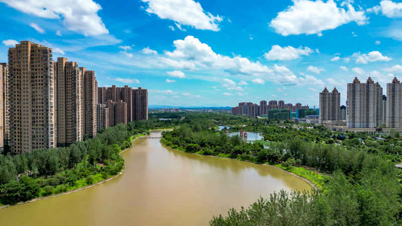 江西抚州城市风光航拍图 