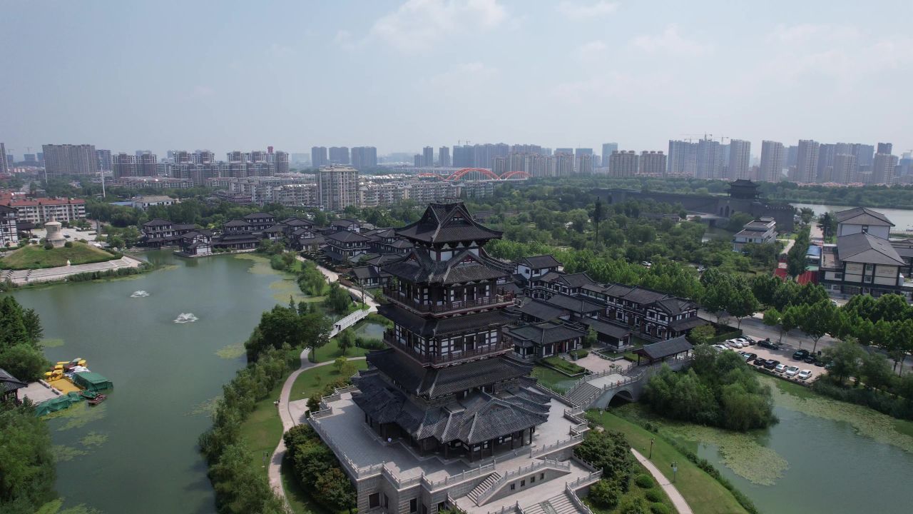 江苏宿迁城市风光旅游景区航拍