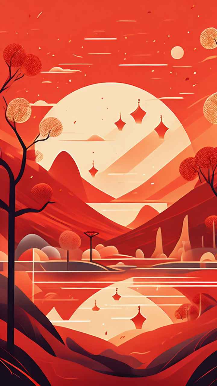 春节祭祖简约插画背景 15