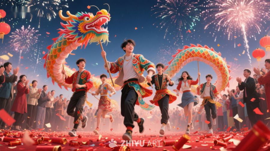 舞龙表演庆祝节日 97