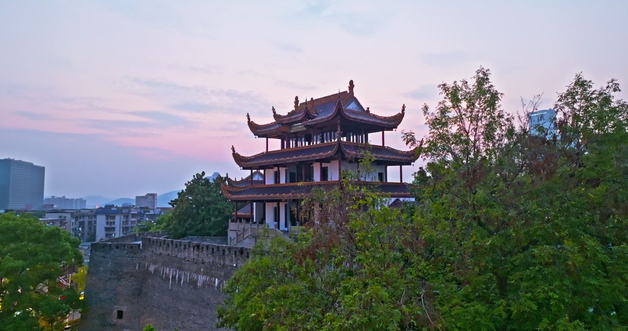 长沙天心阁城市建筑风光航拍