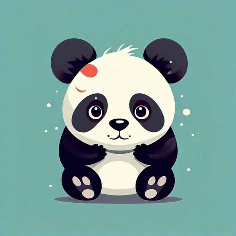 可爱熊猫插画简约风格 15