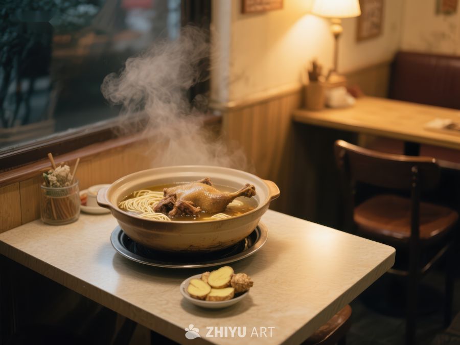 热气腾腾的鸡汤面 562