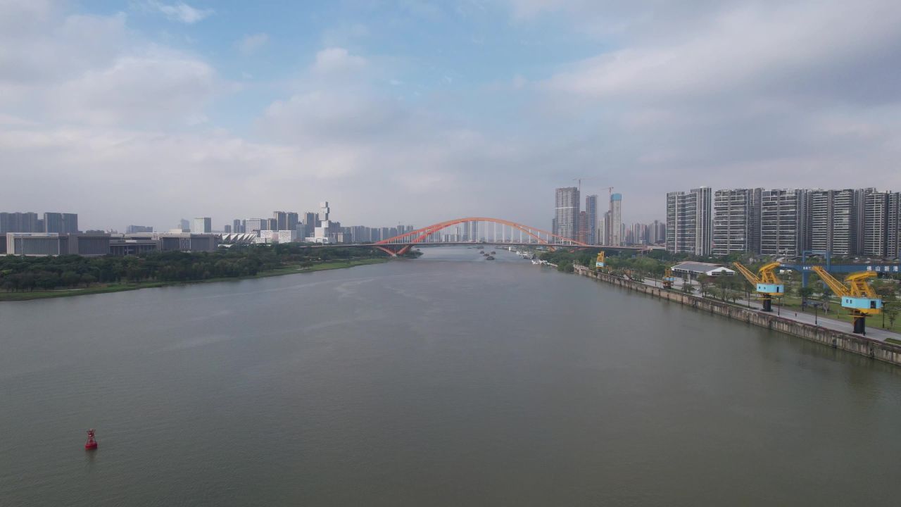 广东佛山城市风光东平大桥航拍