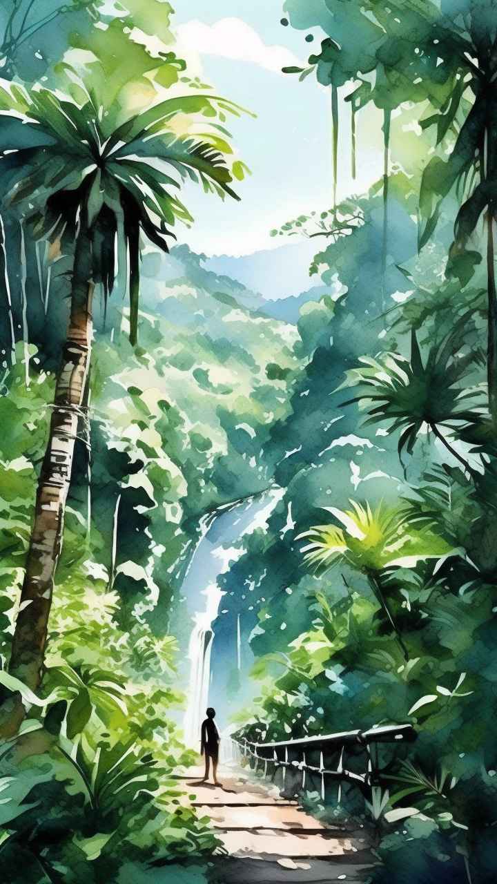 俯瞰热带雨林概念插画 10